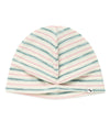 Cavish Striped Button Beanie in Pink