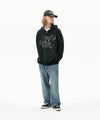 Mahagrid Empty Stripe Zip Up Hoodie Black