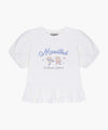 Marithé François Girbaud Kids White Balloon Sleeve Peplum Tee