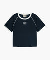 Marithé François Girbaud W AEROCOOL SMALL CLASSIC LOGO RINGER SLIM CROP TEE ivory