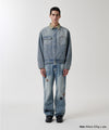 Mahagrid Star Flared Denim Pant Light Blue