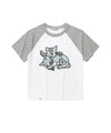 Cavish Women's Angel Cats Raglan Short Sleeve T-Shirt White