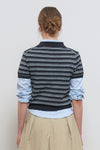 General Idea WOMAN Stripe Collar Half Knit