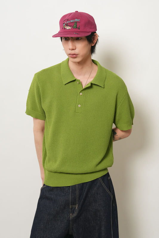 General Idea MAN Button Collar Half Knit