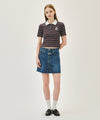 Marithé François Girbaud W RAW EDGE DENIM MINI SKIRT