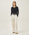 Marithé François Girbaud W V-NECK CROCHET KNIT CARDIGAN black