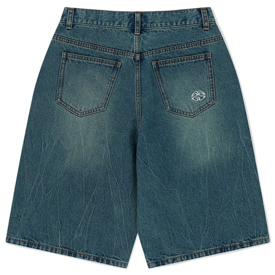Mahagrid Mud Washing Denim Short