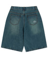 Mahagrid Mud Washing Denim Short