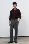 General Idea Unisex Slim Fit Corduroy Open Collar Shirt