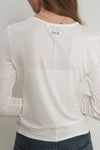 General Idea WOMAN Airy Round Neck Pintuck T-Shirt