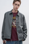 General Idea Unisex Fleece-Lined Coach Jacket [Charcoal]