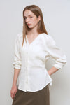 General Idea WOMAN V-Neck Scarf Blouse