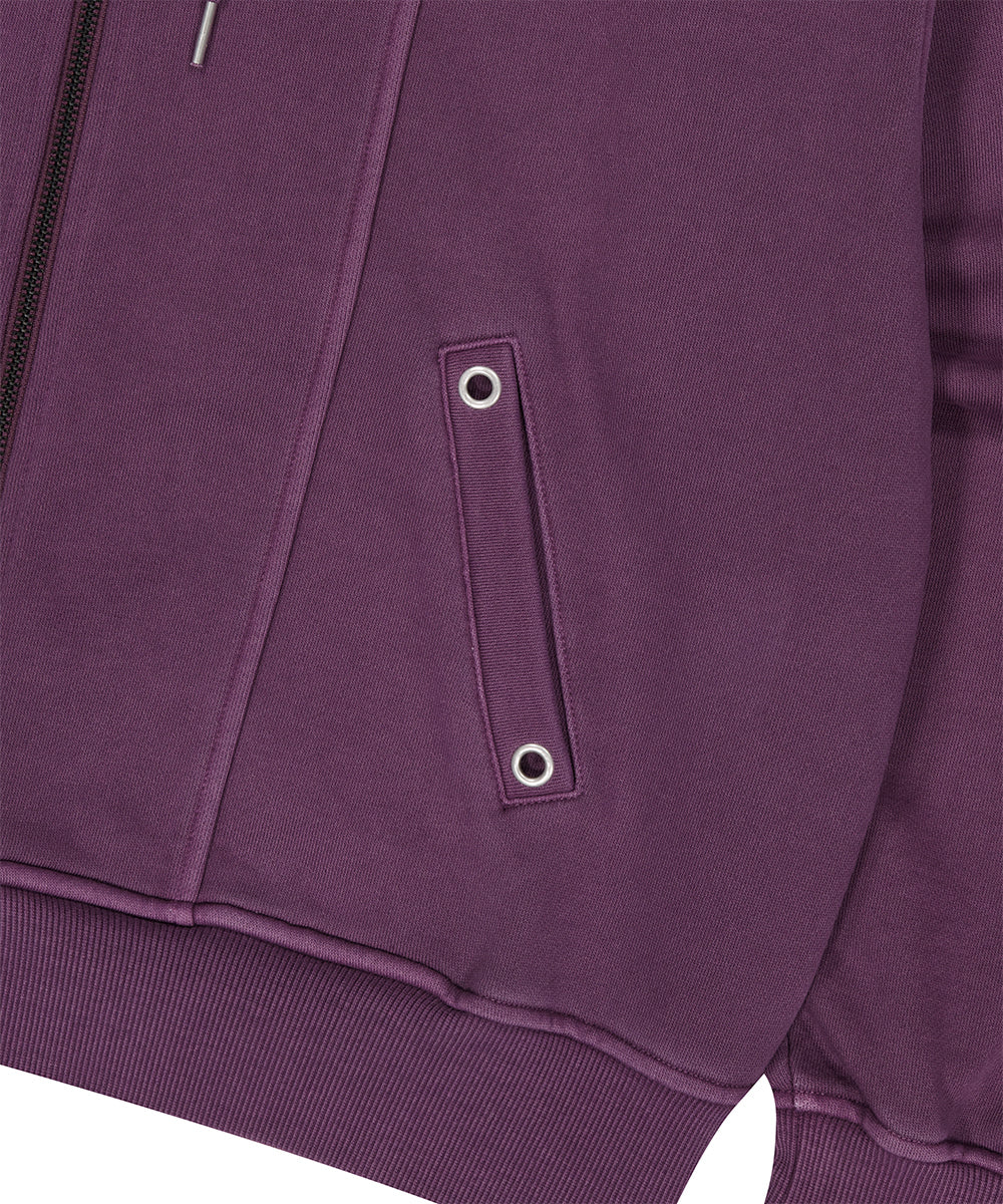 Mahagrid Pigment Stripe Mixed Zip Up Hoodie