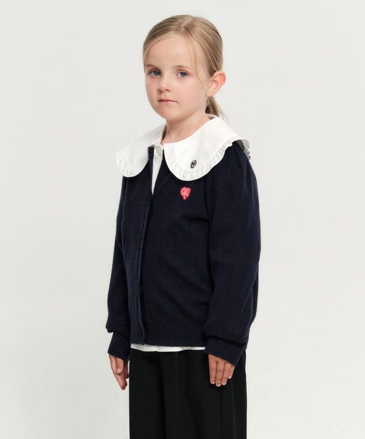 Marithé François Girbaud Kids W Scallop Neck Cardigan Navy