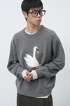 General Idea UNISEX Swan Jacquard Knit Pullover