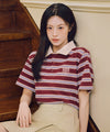 Marithé François Girbaud SMALL CLASSIC LOGO PK COLLAR TEE stripe