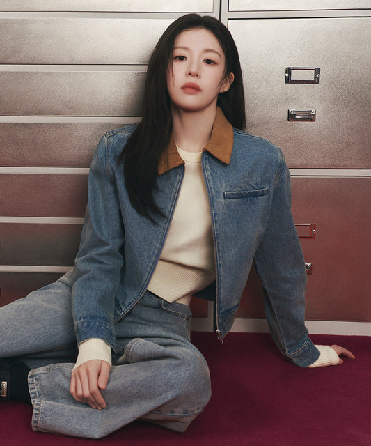 Marithé François Girbaud W CROP DENIM BLOUSON JACKET