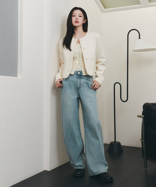 Marithé François Girbaud W CURVED DENIM PANTS