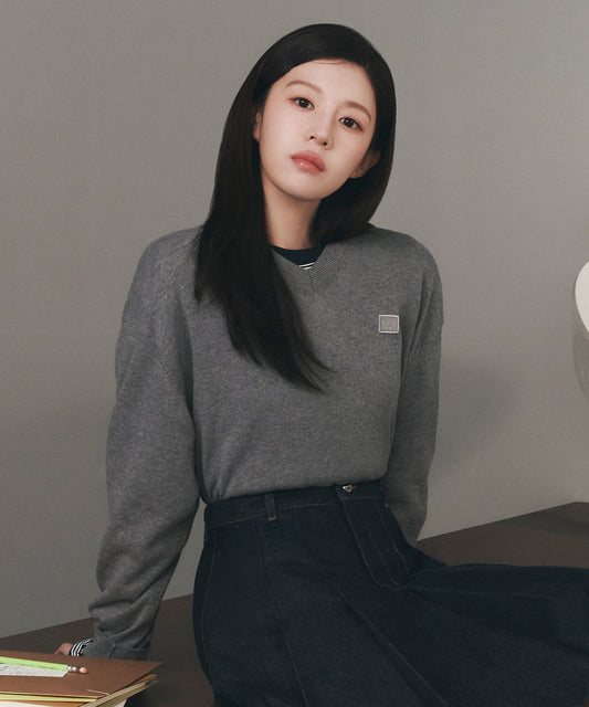 Marithé François Girbaud V-Neck Knit Pullover Heather Gray