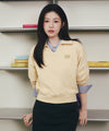 Marithé François Girbaud W DOODLE CLASSIC LOGO COLLAR SWEATSHIRT light heather gray