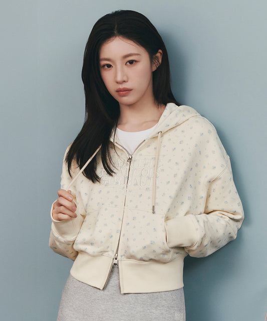 Marithé François Girbaud W Classic Logo Crop Hoodie Zip-Up
