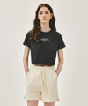 Marithé François Girbaud W SILVER LETTERING CROP TEE