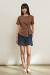 General Idea WOMAN Shoulder Padded Twist T-Shirt