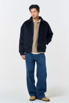General Idea MAN Fleece-Lined Stretch Straight Denim Pants [Navy]