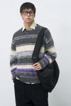General Idea MAN Multi Stripe Hairy Pullover