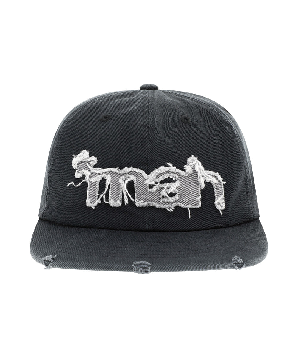 Mahagrid Washed Raw Cut Mahagrid Cap in Black