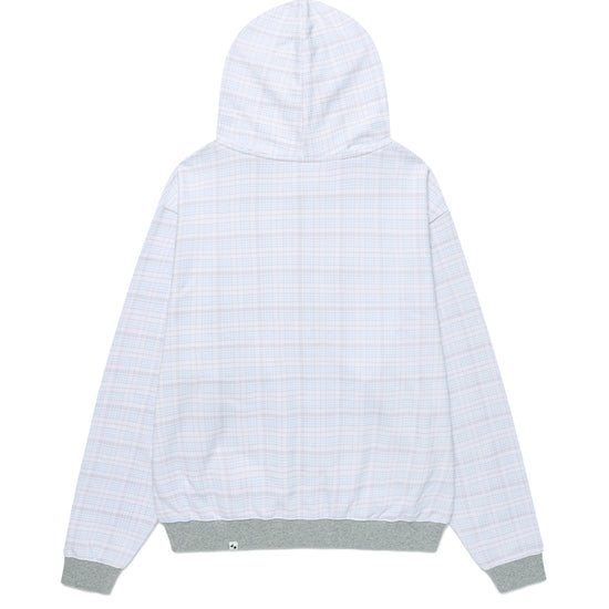 Cavish Kyurin Wearing TWIN STAR CHECK ZIP UP HOODIE [BLUE]