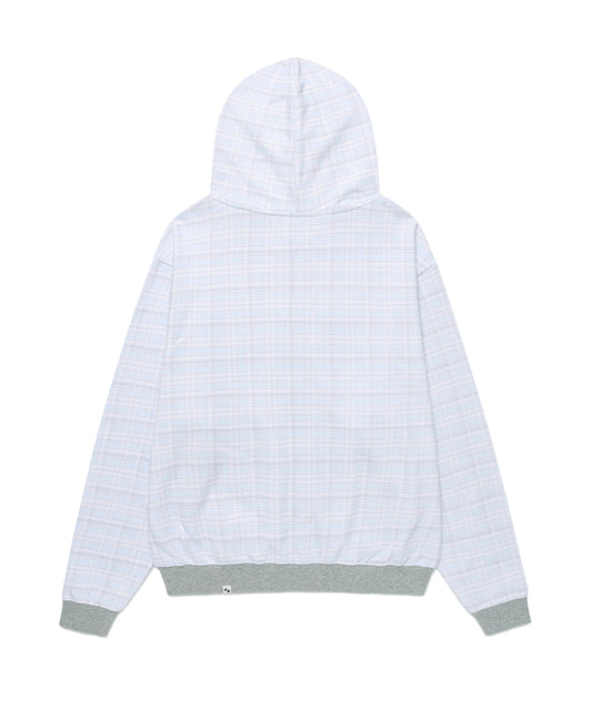 Cavish Kyurin Wearing TWIN STAR CHECK ZIP UP HOODIE [BLUE]