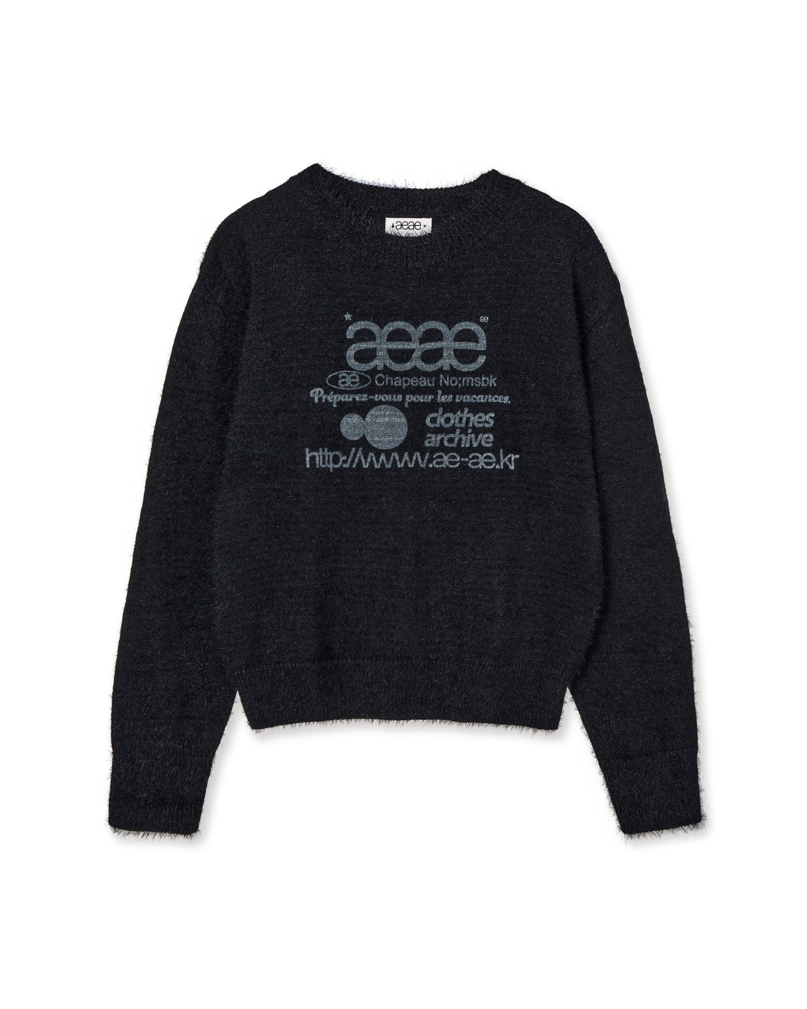 AEAE Web Logo Crop Hairy Knit
