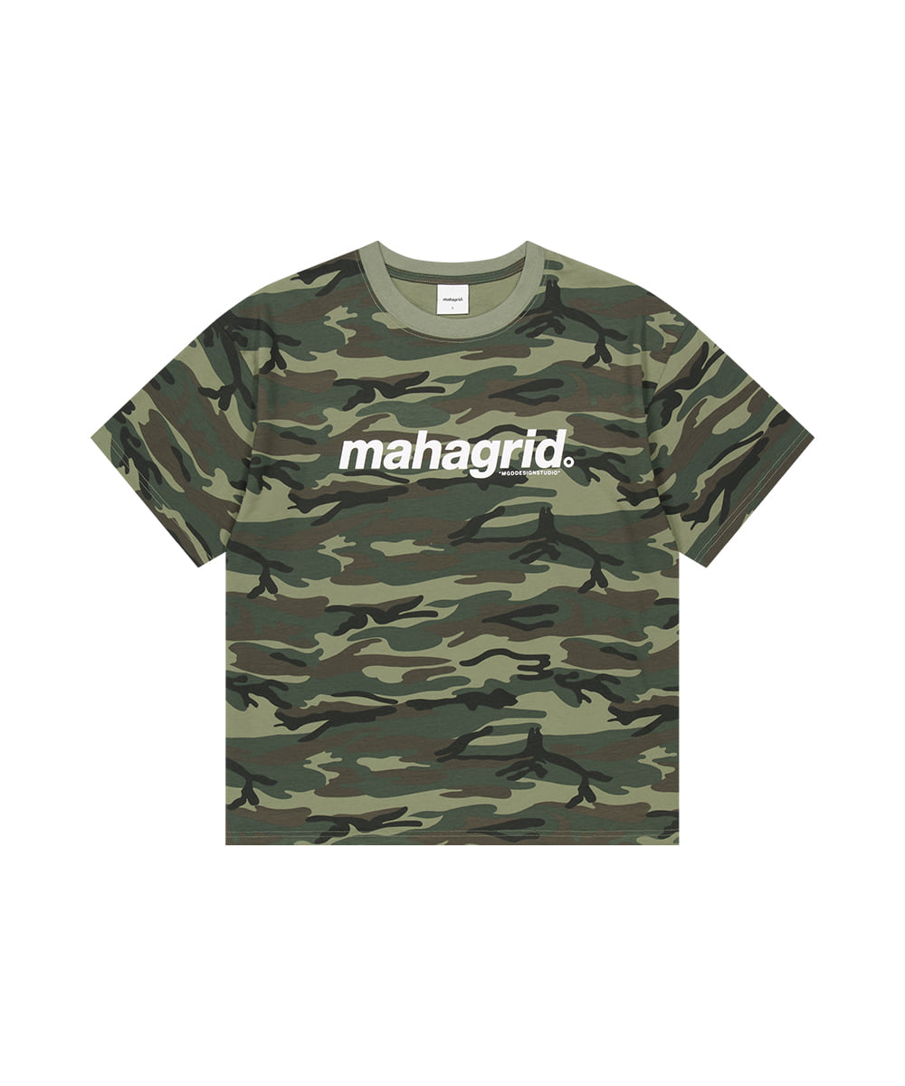Mahagrid Camo Pattern Basic Logo Crop Tee