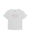 MLB Women's Dots Pattern Lettering Slim Semi Crop T-shirts