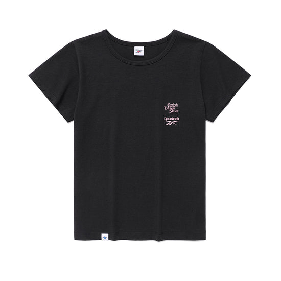 Cavish CAVISH X Reebok W Double Logo Embroidery Short Sleeve Tee [Black]