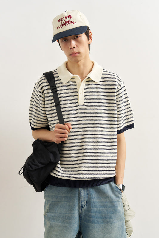 General Idea MAN Stripe Half Collar Knit