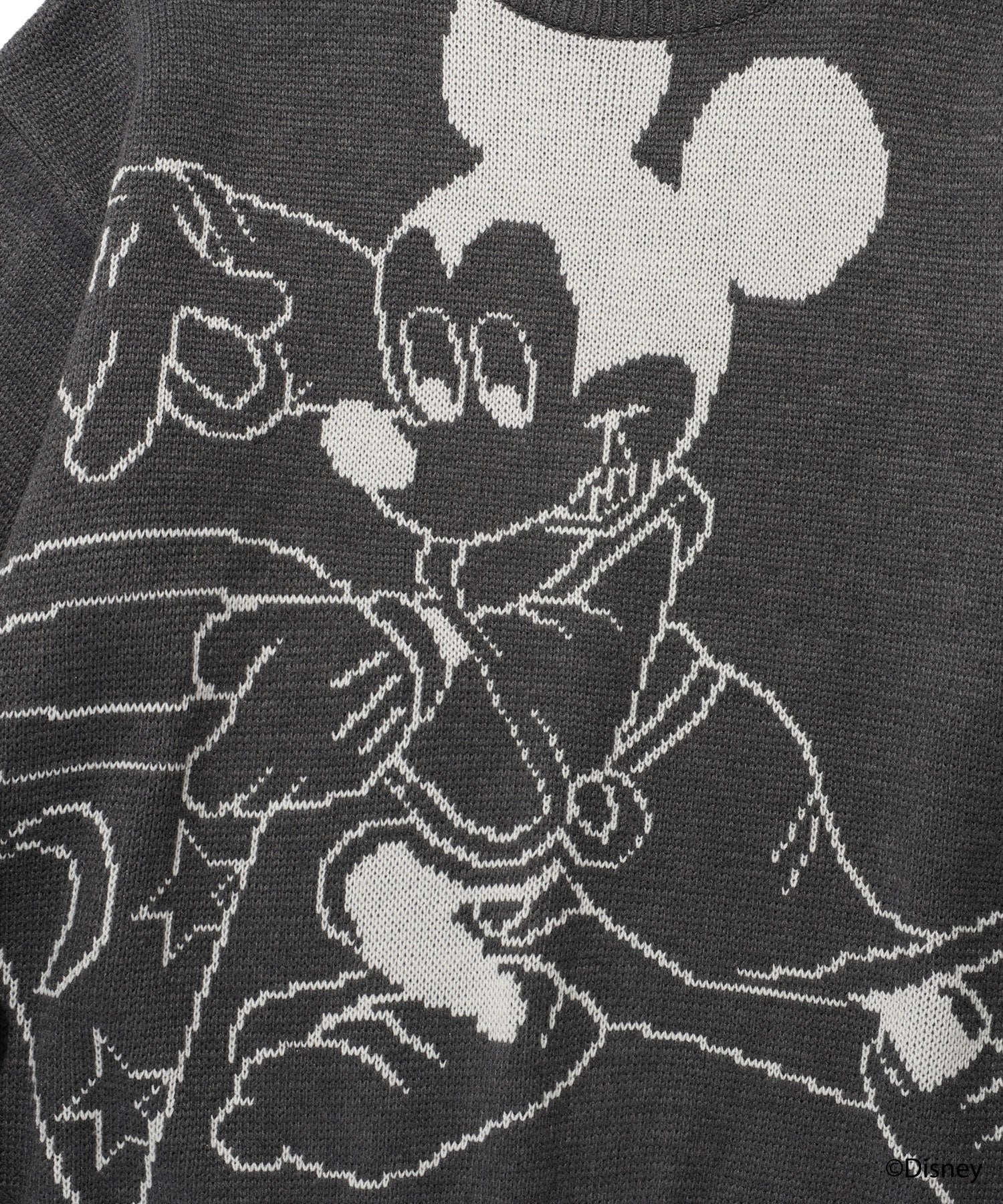 Nice Ghost Club Fantasia Mickey Mouse Knit [Charcoal]