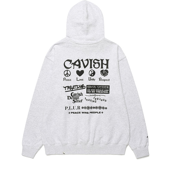 Cavish Kyurin Wearing PLUR HOODIE [LIGHT GREY (BLACK)]