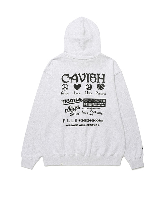 Cavish Kyurin Wearing PLUR HOODIE [LIGHT GREY (BLACK)]