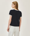 Marithé François Girbaud [L 사이즈 6/19 예약발송] W CLASSIC LOGO RINGER TEE navy