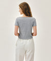 Marithé François Girbaud W FLOWER SLIM CROP TEE