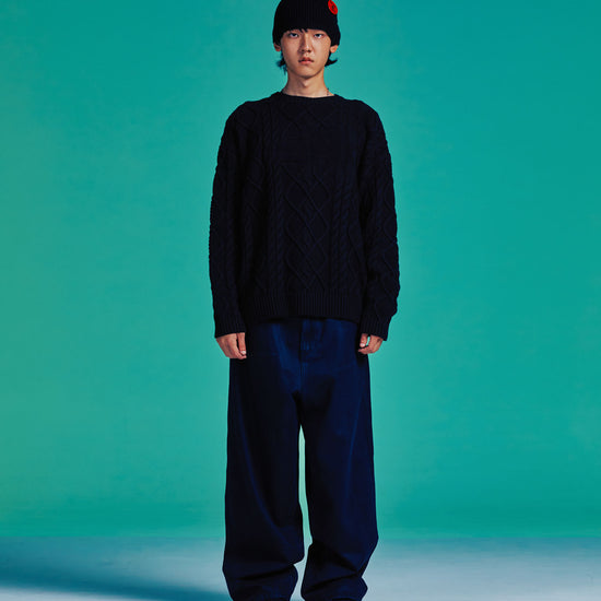 Nice Ghost Club 3 Stars Cable Knit [Black]