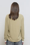General Idea WOMAN Loose Fit Henley Neck T-Shirt