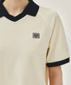 Marithé François Girbaud SMALL CLASSIC LOGO PK COLLAR POINT TEE ivory