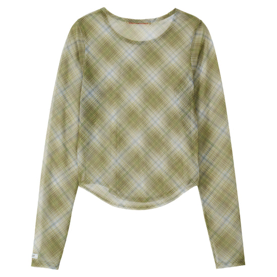 Bitter Cells Check See Through Long Sleeve - Olive