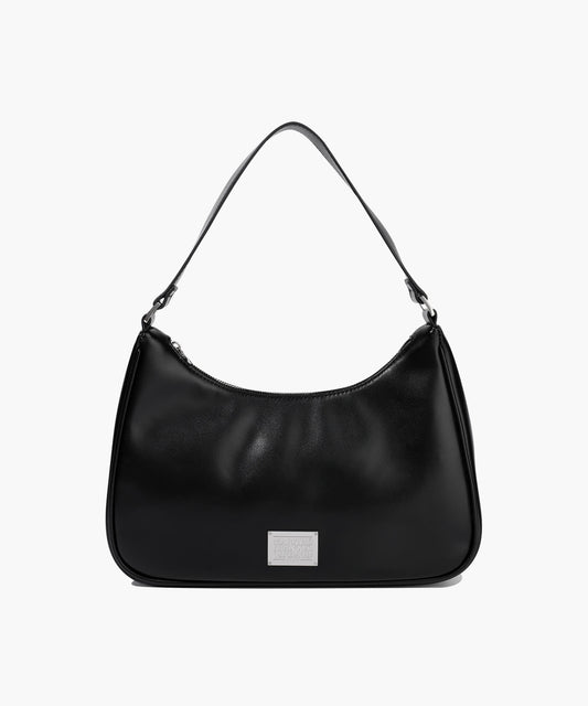 Marithé François Girbaud CLASSIC LOGO FAUX LEATHER HOBO BAG black