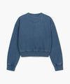 Marithé François Girbaud W Classic Logo Garment Dyed Crop Sweatshirt Blue