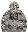 Mahagrid Camo Applique Zip Up Hoodie
