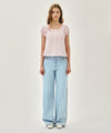 Marithé François Girbaud W PUFF SLEEVE LACE SHIRT
